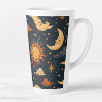 Retro-Himmels-Sonne-Mond-Morgencafe-Tasse Geschenk