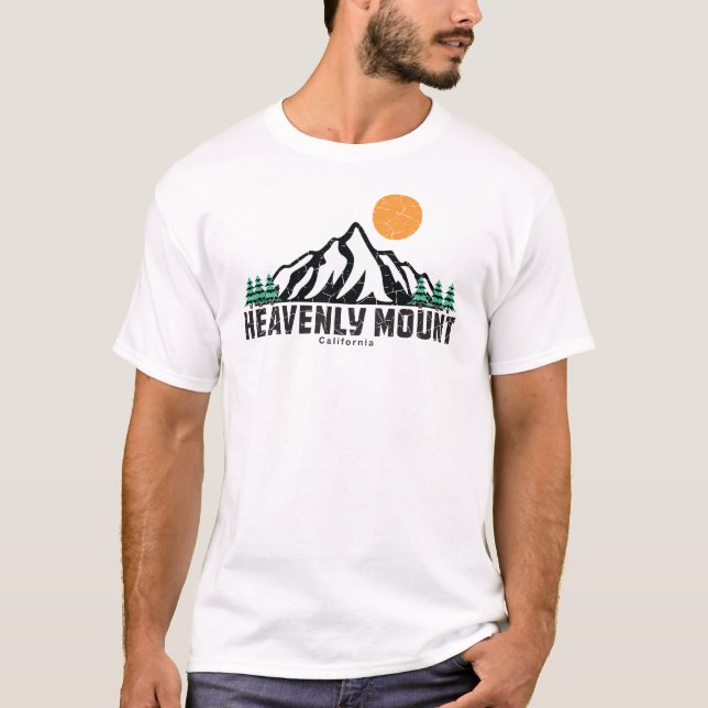 Retro Himmlischer Berg Skipiste T-Shirt (Vorderseite)
