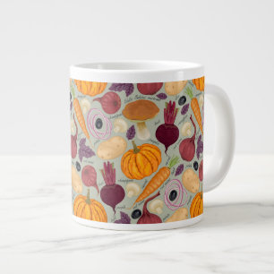Retro-Hintergrund aus frischem Gemüse Jumbo-Tasse