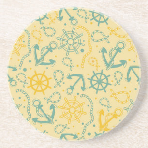 Retro Hintergrund mit Anker, Seile Sandstein Untersetzer