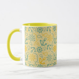 Retro Hintergrund mit Anker, Seile Tasse