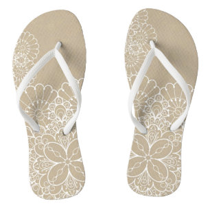Retro Hintergrund mit Spitzeverzierung Flip Flops