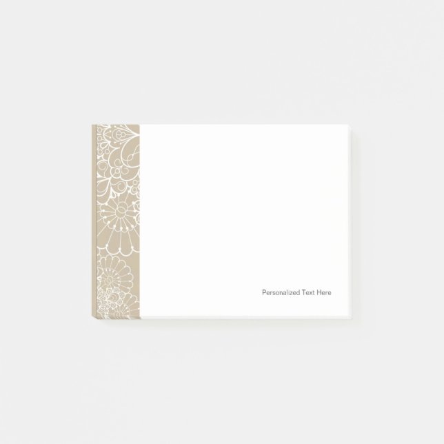 Retro Hintergrund mit Spitzeverzierung Post-it Klebezettel (Vorderseite)