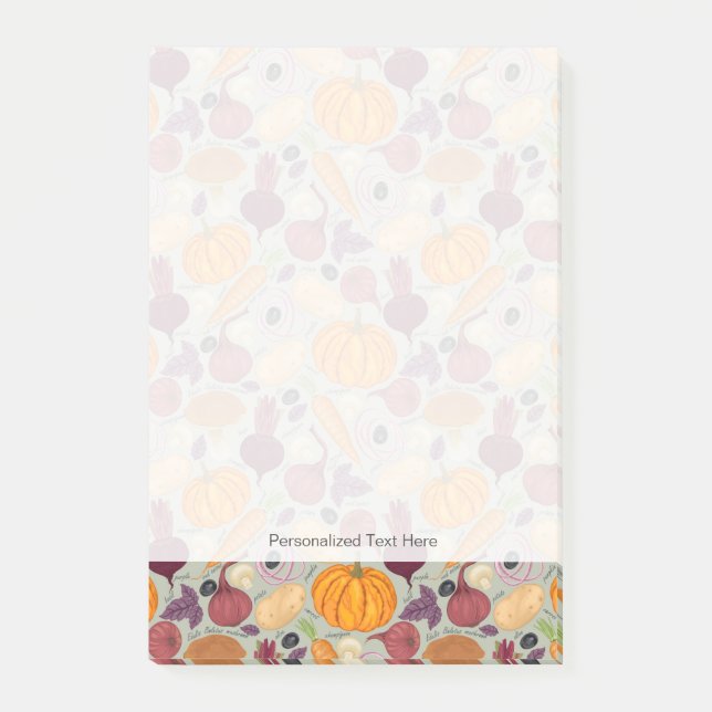 Retro Hintergrund vom Frischgemüse Post-it Klebezettel (Vorderseite)