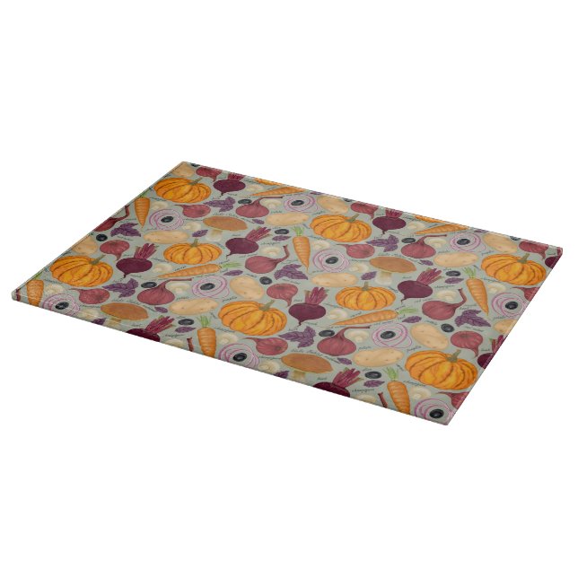 Retro Hintergrund vom Frischgemüse Schneidebrett (Ecke)