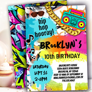 Retro Hip Hop Geburtstagsparty Einladung