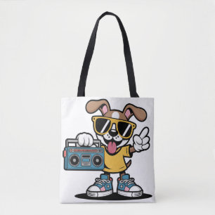 Retro Hip Hop Hund: Cooler Cartoon-Welpe 