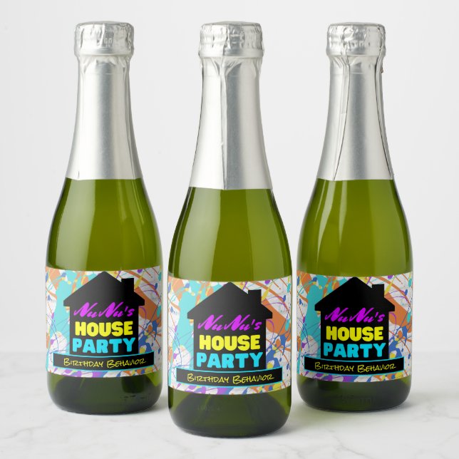 Retro Hip Hop Theme House Party farbenfroh (Flaschen)