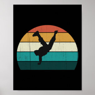 Retro Hip Hop - Vintages Sunset Break Dancing Rout Poster