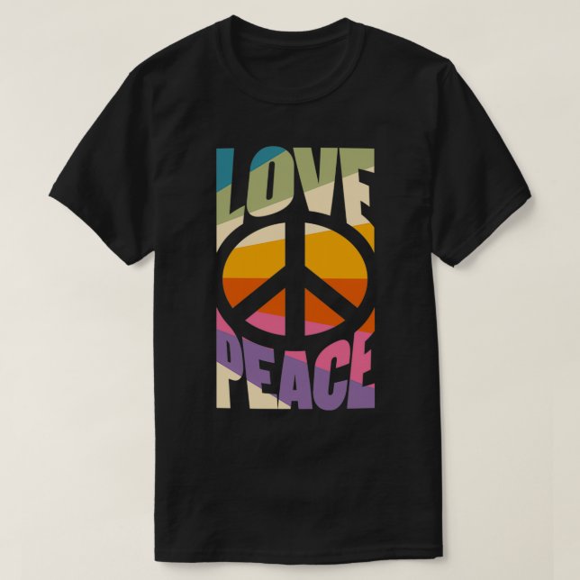 Retro Hippie 70er Kostüme für Frauen Hippie Peace  T-Shirt (Design vorne)