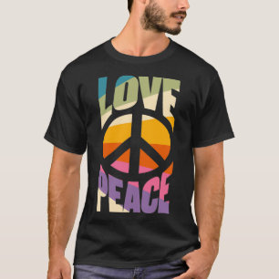 Retro Hippie 70er Kostüme für Frauen Hippie Peace T-Shirt