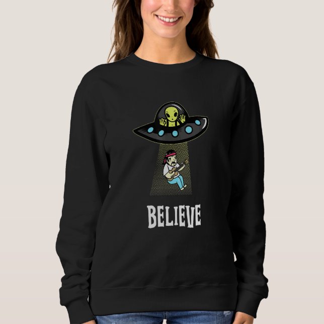RETRO HIPPIE ALIEN BELIEVE Hippie Sweatshirt (Vorderseite)