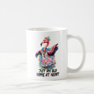 Retro Hippie bei Herz Flamingo Blume Child Kaffeetasse