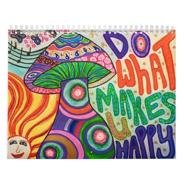 Retro Hippie Blume Power Vintager Kalender (Titelbild)