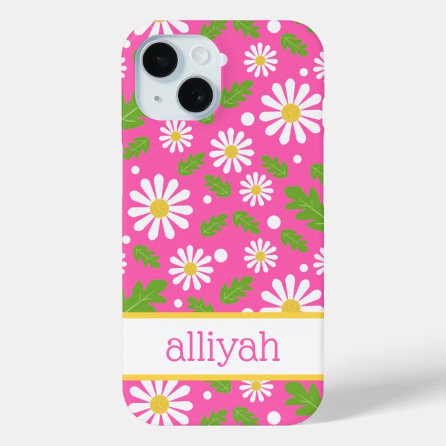 Retro-Hippie-Blumen-Daisy-Muster Case-Mate iPhone Hülle (Rückseite)