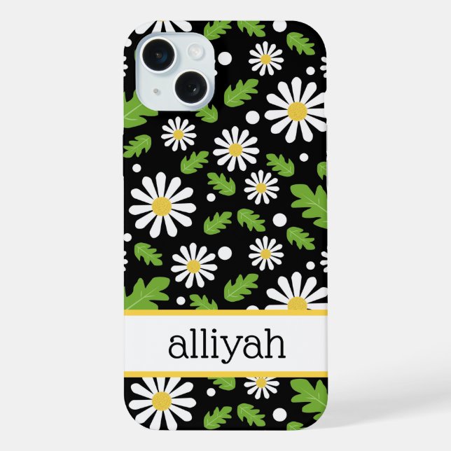 Retro-Hippie-Blumen-Daisy-Muster iPhone Hülle (Rückseite)