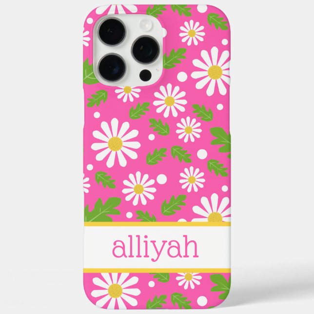 Retro-Hippie-Blumen-Muster mit Gänseblümchen Case-Mate iPhone Hülle (Rückseite)