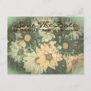 retro Hippie Boheme Sommer Gänseblümchen Hochzeit Ankündigungspostkarte