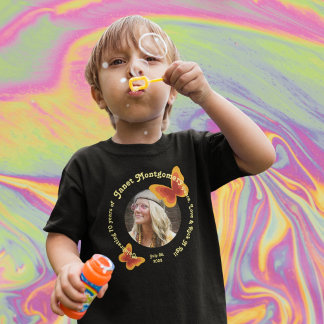 Retro Hippie Butterfly 70. Foto Geburtstag Baby T-shirt