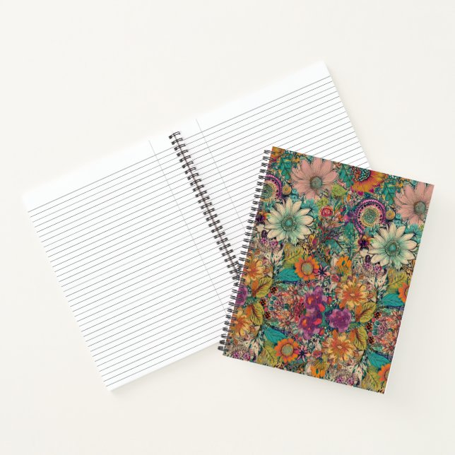 Retro Hippie: Daisy Garden Notebook Notizbuch (Innenseite)