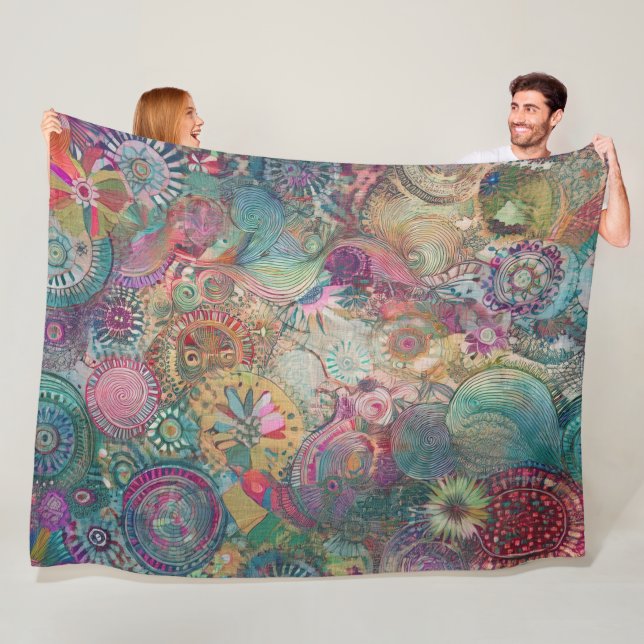 Retro Hippie: Fantasy Blanket Fleecedecke (Beispiel)