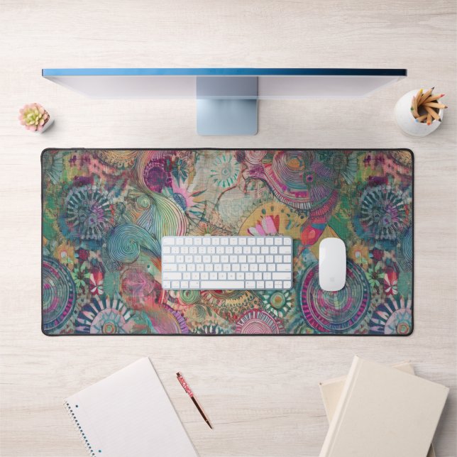 Retro Hippie: Fantasy Desk Mat Schreibtischunterlage (Büro 1)