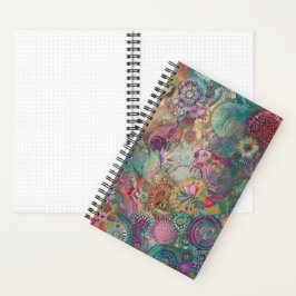 Retro Hippie: Fantasy Spiral Notebook Notizbuch
