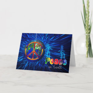 Retro Hippie Frieden auf Erden Tie Dye Feiertagskarte