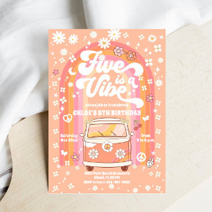 Retro-Hippie-Geburtstagseinladung Einladung