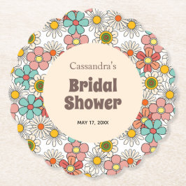 Retro Hippie Groovy Blume Brautparty Untersetzer