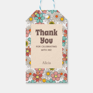 Retro Hippie Groovy Blume Hallo Sechzig Geburtstag Geschenkanhänger