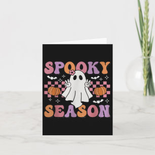 Retro Hippie Halloween Niedlich Ghost Spooky Seaso Karte