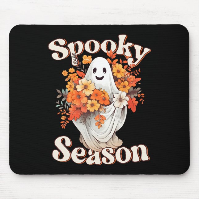 Retro Hippie Halloween Niedlich Ghost Spooky Seaso Mousepad (Vorne)
