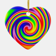 Retro Hippie Happy Rainbow Colors Soft Spiral Cera