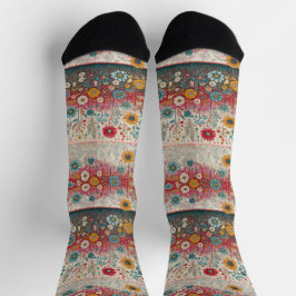 Retro Hippie: Patchwork Garden Socks Socken