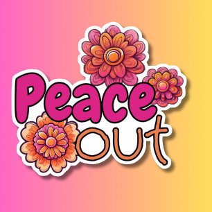 Retro Hippie Peace Out wasserdicht Aufkleber