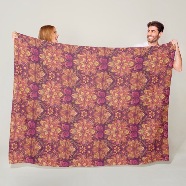 Retro Hippie: Pink Road Trip Blanket Fleecedecke (Beispiel)
