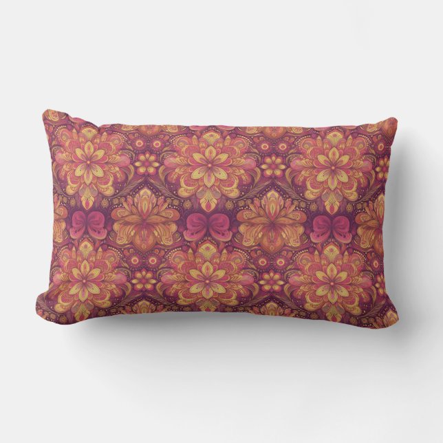 Retro Hippie: Pink Road Trip Pillow Lendenkissen (Vorderseite)