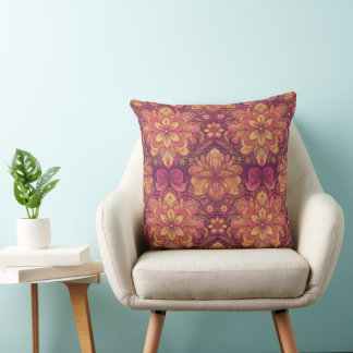 Retro Hippie: Pink Road Trip Square Kissen