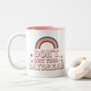 Retro-Hippie-Positiv-Zitat Zweifarbige Tasse