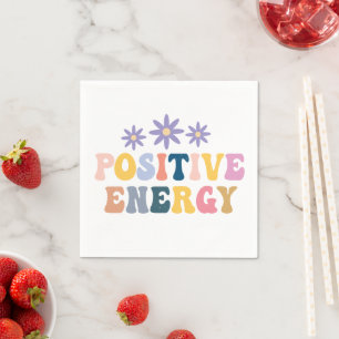 Retro Hippie positives Zitat Serviette