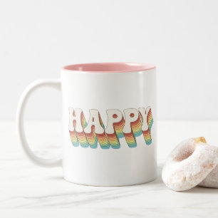 Retro Hippie positives Zitat Zweifarbige Tasse