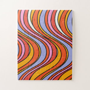 Retro-Hippie-Psychedelische Schwirbel Puzzle