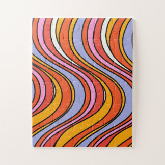 Retro-Hippie-Psychedelische Schwirbel Puzzle