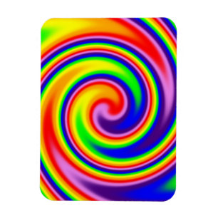 Retro Hippie Rainbow Colors Bright Pride Spirale Magnet