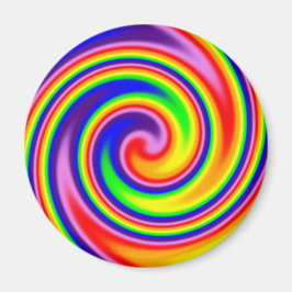 Retro Hippie Rainbow Colors Soft Focus Spiral Magnet