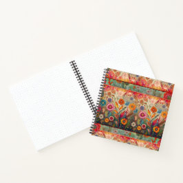 Retro Hippie: Red Garden Notebook Notizbuch