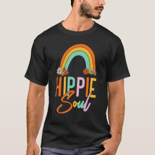 Retro Hippie Seele Regenbogen Blumen 60er 70er Veg T-Shirt