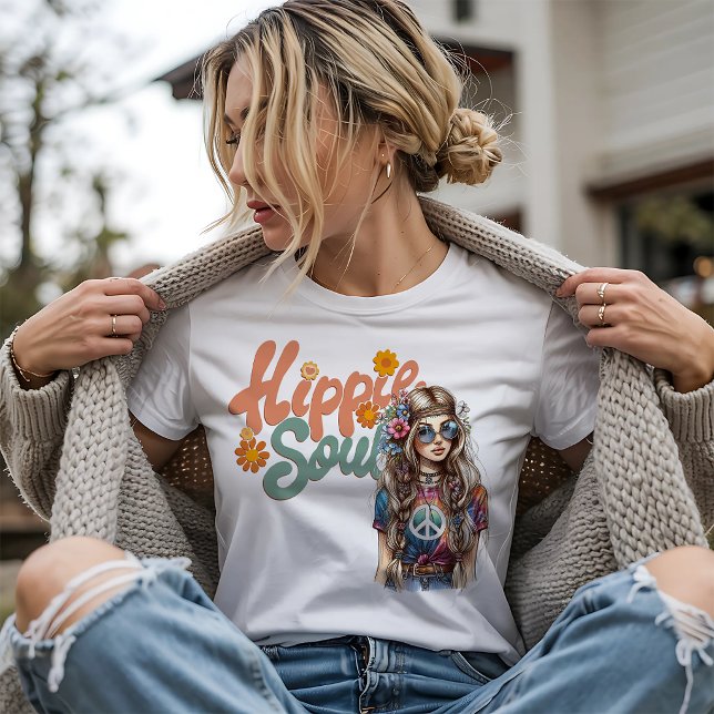 Retro Hippie Seele Tri-Blend Shirt (Von Creator hochgeladen)