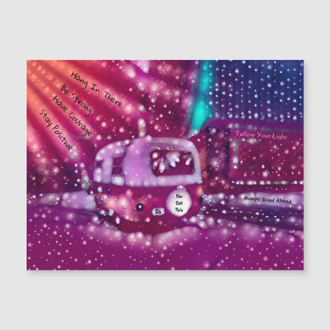 Retro-Hippie Sie Got diese Inspiration Magnetkarte (Vorderseite)